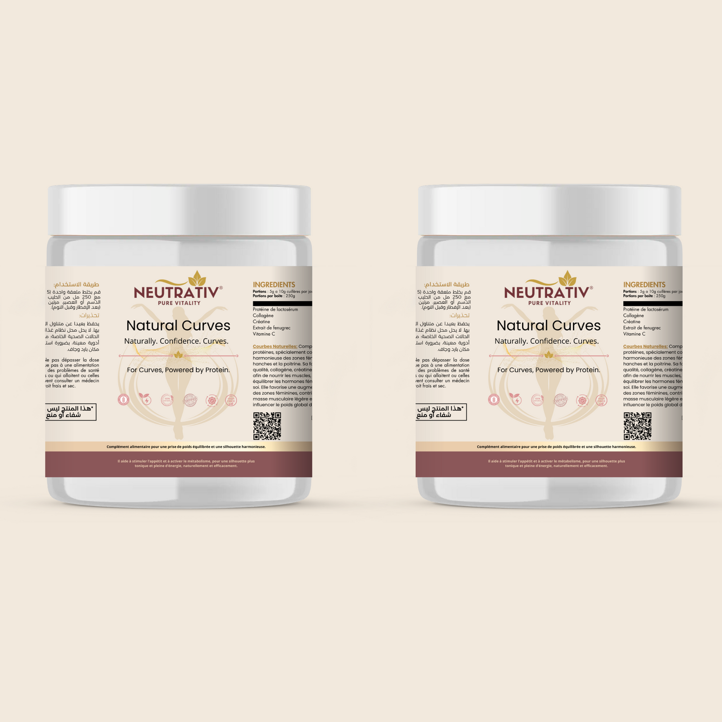 NEUTRATIV® Courbes Naturelles | Protéines pour Fesses, Hanches & Poitrine